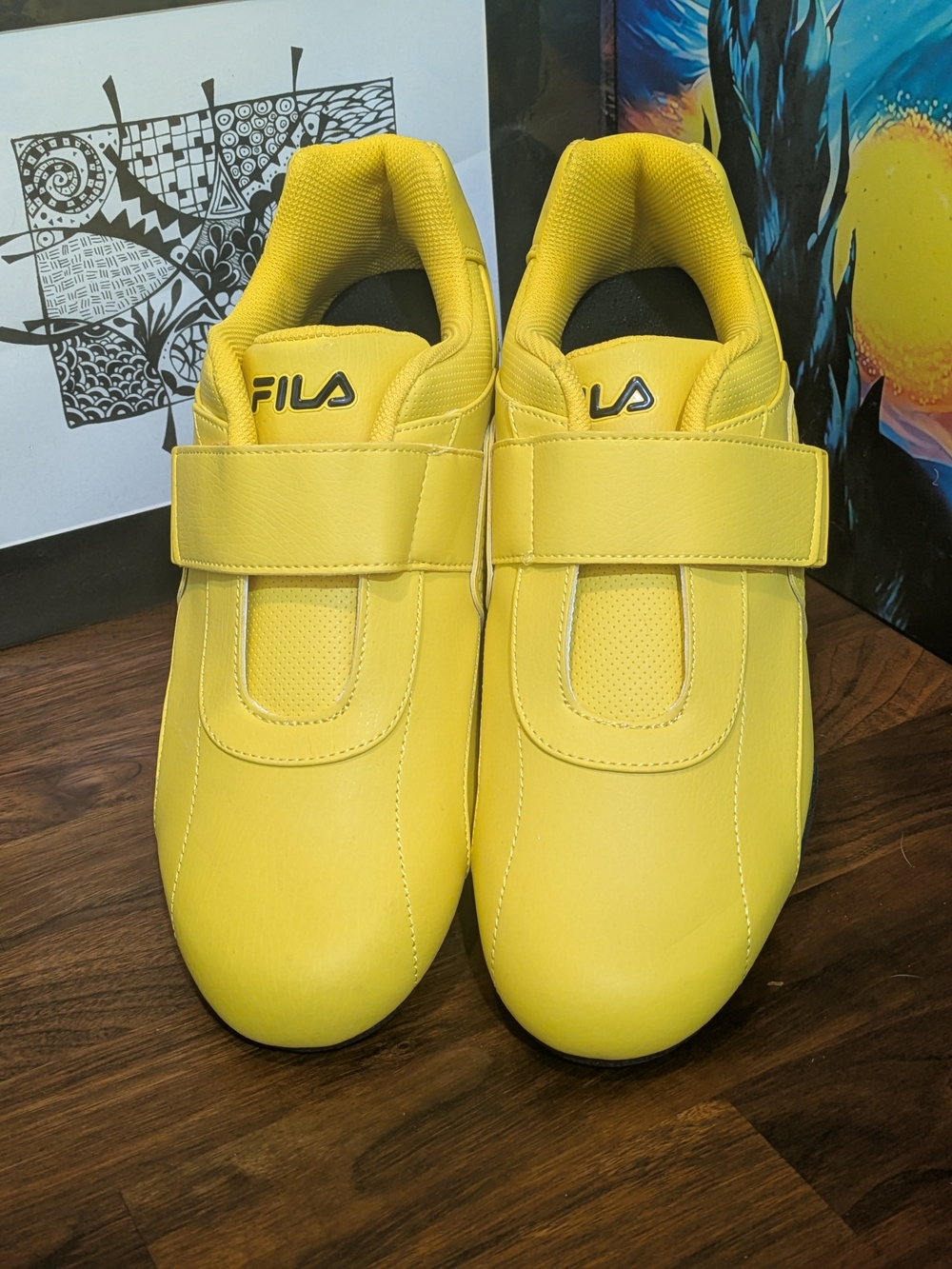 FILA Men's Velcro Athletic Sneakers in Yellow